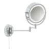 Searchlight IP44 Illuminated Chrome Bathroom Mirror With Adjustable Arm -Modern Bathroom Shop 11824 l