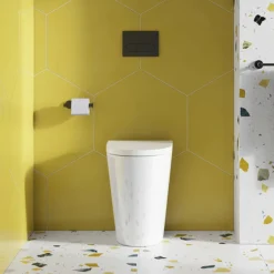 Britton Bathrooms Sphere Tall Rimless Back To Wall Pan + Soft Close Seat -Modern Bathroom Shop 15.b.33206 d1