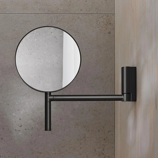 Keuco Plan Wall Mounted Cosmetic Mirror - Black 4 Keuco Plan Wall Mounted Cosmetic Mirror - Black - Image 2
