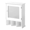 White Wood Wall Cabinet With 3 Compartments And Mirrored Door 2 White Wood Wall Cabinet With 3 Compartments And Mirrored Door -Modern Bathroom Shop 2401451nl