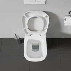 Duravit D-Code Rimless Wall Hung Toilet + Seat -Modern Bathroom Shop 2570090000 d2
