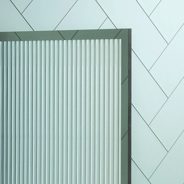 2 X Arezzo Fluted Glass Chrome Framed Urinal Partitions 5 2 X Arezzo Fluted Glass Chrome Framed Urinal Partitions - Image 3