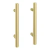 2 X Round 'T' Bar Brushed Brass Additional Handles - L155mm (96mm Centres) 2 2 X Round 'T' Bar Brushed Brass Additional Handles - L155mm (96mm Centres) -Modern Bathroom Shop 2xh193 nl