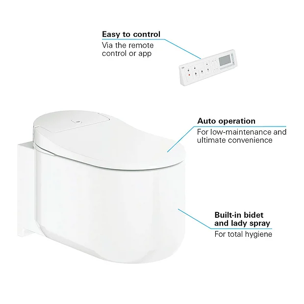 Grohe Sensia Arena Wall Hung Smart Toilet + FREE TOILET ROLL HOLDER 6 Grohe Sensia Arena Wall Hung Smart Toilet + FREE TOILET ROLL HOLDER - Image 4