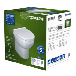 Duravit No.1 Rimless Back To Wall Toilet Pan + Soft-Close Seat -Modern Bathroom Shop 41840900a1 d1