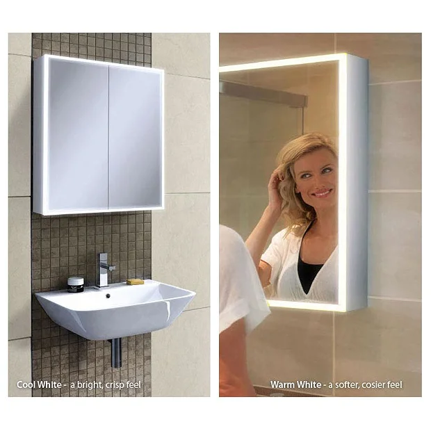 HIB Qubic 80 LED Aluminium Mirror Cabinet 5 HIB Qubic 80 LED Aluminium Mirror Cabinet - Image 3