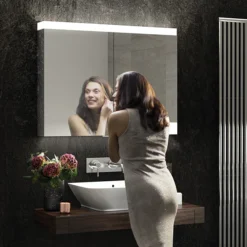 HIB Apex 100 LED Illuminated Mirror Cabinet -Modern Bathroom Shop 47300 d4