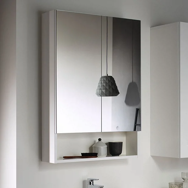 Geberit Selnova Square S 588mm White 2-Door Mirror Cabinet 3 Geberit Selnova Square S 588mm White 2-Door Mirror Cabinet - Image 2