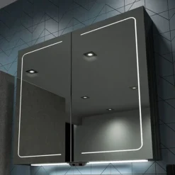 HIB Vapor 80 LED Illuminated Aluminium Mirror Cabinet 5 HIB Vapor 80 LED Illuminated Aluminium Mirror Cabinet -Modern Bathroom Shop 51600 l