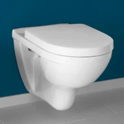 Villeroy & Boch Villeroy And Boch O.novo Wall Hung Toilet W/ Soft Close Toilet Seat -Modern Bathroom Shop 5660h101 l
