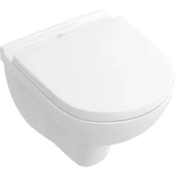 Villeroy & Boch Villeroy And Boch O.novo Wall Hung Toilet W/ Soft Close Toilet Seat -Modern Bathroom Shop 5688h101 d1