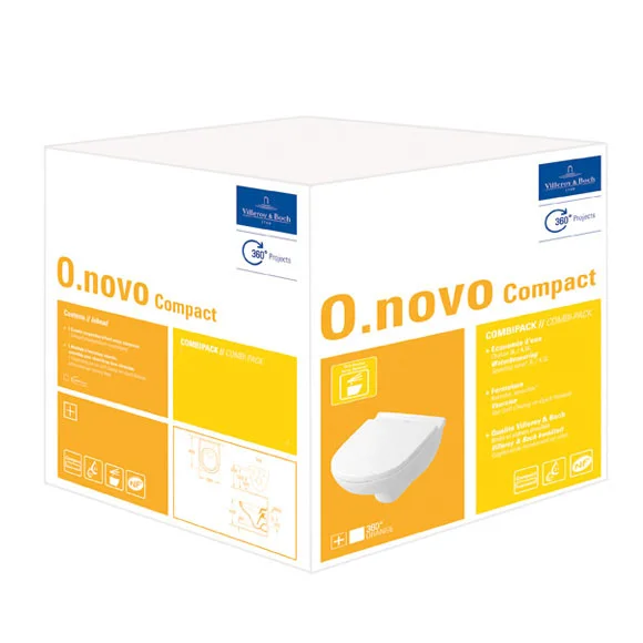 Villeroy & Boch Villeroy And Boch O.novo Compact Wall Hung Toilet + Soft Close Seat 3 Villeroy & Boch Villeroy And Boch O.novo Compact Wall Hung Toilet + Soft Close Seat