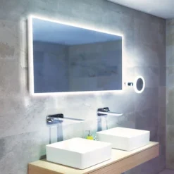HIB Globe 120 LED Ambient Rectangular Mirror -Modern Bathroom Shop 78700000 d2