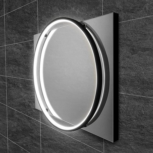 HIB Solas 50 LED Illuminated Mirror (Matt Black Frame) 4 HIB Solas 50 LED Illuminated Mirror (Matt Black Frame) - Image 2