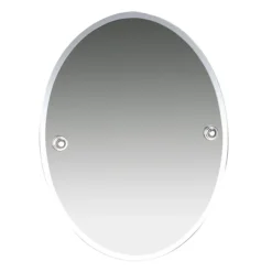 Miller Oslo 400 X 505mm Polished Nickel Oval Bevelled Mirror