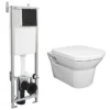 Arezzo Matt Black Dual Flush Concealed WC Cistern With Wall Hung Frame + Modern Toilet -Modern Bathroom Shop arwhfp d6