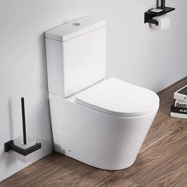 Arezzo Matt White BTW Close Coupled Toilet + Soft Close Seat 4 Arezzo Matt White BTW Close Coupled Toilet + Soft Close Seat - Image 2