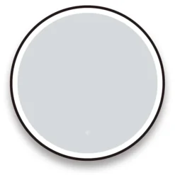 Arezzo Matt Black 700mm Round LED Illuminated Anti-Fog Bathroom Mirror -Modern Bathroom Shop arzim09mb d1
