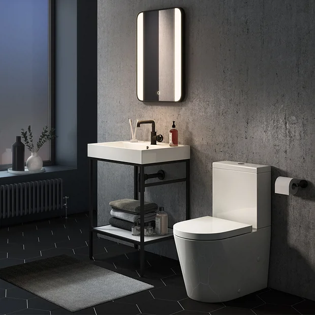 Arezzo Matt Black 500 X 700mm Rectangular LED Illuminated Anti-Fog Bathroom Mirror 3 Arezzo Matt Black 500 X 700mm Rectangular LED Illuminated Anti-Fog Bathroom Mirror