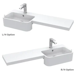 Arezzo 1000 Matt Blue Semi-Recessed Round Combination Vanity Unit (Brushed Brass Flush & Handles) 13 Arezzo 1000 Matt Blue Semi-Recessed Round Combination Vanity Unit (Brushed Brass Flush & Handles) -Modern Bathroom Shop az10bbb d5