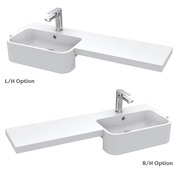 Arezzo 1000 Matt Grey Semi-Recessed Round Combination Vanity Unit (Chrome Flush & Handles) 8 Arezzo 1000 Matt Grey Semi-Recessed Round Combination Vanity Unit (Chrome Flush & Handles) - Image 6