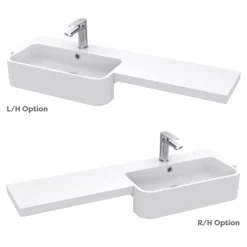 Arezzo 1100 Matt Grey Semi-Recessed Round Combination Vanity Unit (Chrome Flush & Handles) 13 Arezzo 1100 Matt Grey Semi-Recessed Round Combination Vanity Unit (Chrome Flush & Handles) -Modern Bathroom Shop az11gch d6