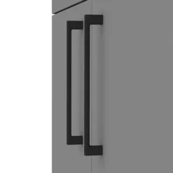 Arezzo 1100 Matt Grey Semi-Recessed Square Combination Vanity Unit (Matt Black Flush & Handles) -Modern Bathroom Shop az11gmbsh d1