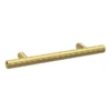 1 X Arezzo Industrial Style Knurled 'T' Bar Brushed Brass Handle (96mm Centres) -Modern Bathroom Shop az30l