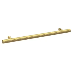 1 X Arezzo Industrial Style Knurled 'T' Bar Brushed Brass Handle (192mm Centres)