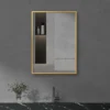 Arezzo Brushed Brass Square Edge 700 X 500 Mirror -Modern Bathroom Shop az57bb d2