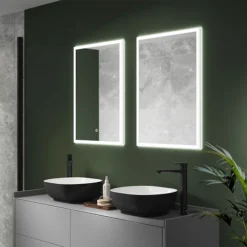 Arezzo 500 X 700mm Recessed LED Illuminated Bathroom Mirror Cabinet With Shaver Socket & Anti-Fog 8 Arezzo 500 X 700mm Recessed LED Illuminated Bathroom Mirror Cabinet With Shaver Socket & Anti-Fog -Modern Bathroom Shop az8920mb d1