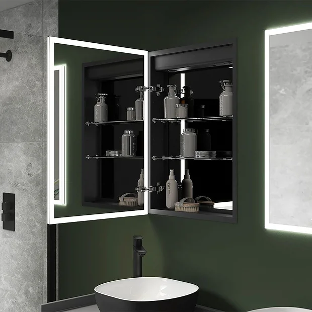 Arezzo 500 X 700mm Recessed LED Illuminated Bathroom Mirror Cabinet With Shaver Socket & Anti-Fog 6 Arezzo 500 X 700mm Recessed LED Illuminated Bathroom Mirror Cabinet With Shaver Socket & Anti-Fog - Image 4