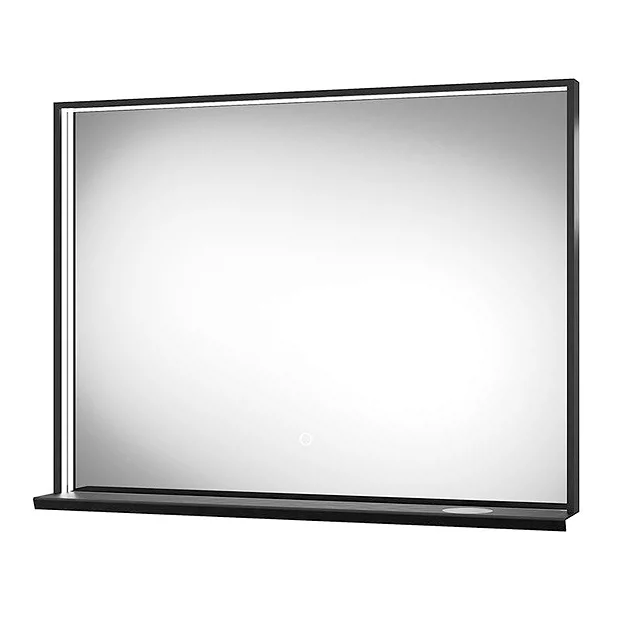 Arezzo Matt Black 800 X 600mm LED Illuminated Bathroom Mirror With QI Charger & Anti-Fog 4 Arezzo Matt Black 800 X 600mm LED Illuminated Bathroom Mirror With QI Charger & Anti-Fog - Image 2