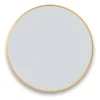 Arezzo Brushed Brass 800mm Round Mirror 1 Arezzo Brushed Brass 800mm Round Mirror -Modern Bathroom Shop az8brmbb d1