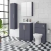 Arezzo 600 Matt Blue Floor Standing Vanity Unit With Rose Gold Handles -Modern Bathroom Shop azb6fsvrg d3