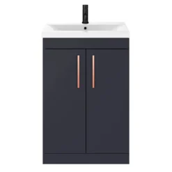 Arezzo 600 Matt Blue Floor Standing Vanity Unit With Rose Gold Handles 11 Arezzo 600 Matt Blue Floor Standing Vanity Unit With Rose Gold Handles -Modern Bathroom Shop azb6fsvrg nd1
