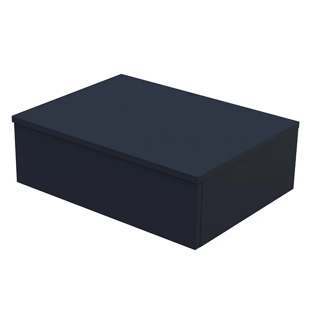 Arezzo Wall Hung Countertop Basin Shelf With Drawer - Matt Blue - 600 X 450mm 4 Arezzo Wall Hung Countertop Basin Shelf With Drawer - Matt Blue - 600 X 450mm - Image 2