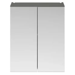 Arezzo 600 Matt Grey 2-Door Mirror Cabinet -Modern Bathroom Shop azg62mc d1