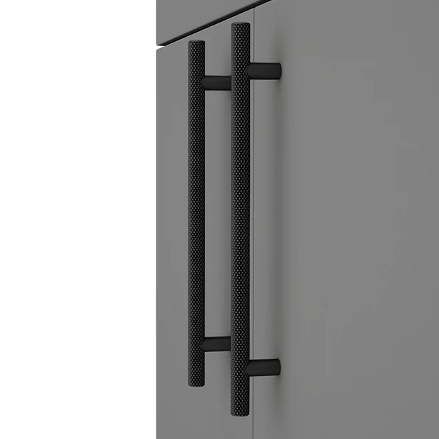 Arezzo Floor Standing Vanity Unit - Matt Grey - 600mm With Industrial Style Black Handles 6 Arezzo Floor Standing Vanity Unit - Matt Grey - 600mm With Industrial Style Black Handles - Image 4
