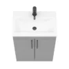 Arezzo 600 Matt Grey Floor Standing Vanity Unit With Matt Black Handles 1 Arezzo 600 Matt Grey Floor Standing Vanity Unit With Matt Black Handles -Modern Bathroom Shop azg6fsvbknd6