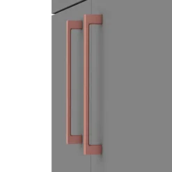 Arezzo Grey Floor Standing Vanity Unit, Tall Cabinet + Toilet Pack With Rose Gold Handles -Modern Bathroom Shop azgrgfsp1 nd3