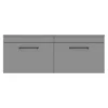 Arezzo Matt Grey Wall Hung Double Countertop Vanity Unit (1200mm W. Matt Black Handles) -Modern Bathroom Shop azgwhmb12detail1