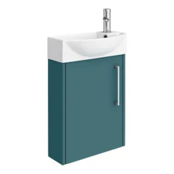 Arezzo Matt Green 450mm 1TH Wall Hung Cloakroom Vanity Unit -Modern Bathroom Shop azmg4wh detail04