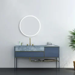 Arezzo 600mm Round Colour Changing LED Illuminated Bathroom Mirror With Bluetooth + Anti-Fog -Modern Bathroom Shop azmir025 d3