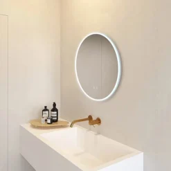 Arezzo 600mm Round Colour Changing LED Illuminated Bathroom Mirror With Bluetooth + Anti-Fog -Modern Bathroom Shop azmir025 d4