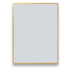 Arezzo Brushed Brass Square Edge Framed Bathroom Mirror - 800 X 600mm -Modern Bathroom Shop azs68bb d1
