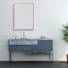 Arezzo Brushed Brass Square Edge Framed Bathroom Mirror - 800 X 600mm -Modern Bathroom Shop azs68bb d3