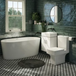Arezzo Square Close Coupled Toilet + Soft Close Seat 10 Arezzo Square Close Coupled Toilet + Soft Close Seat -Modern Bathroom Shop azsqcc d2