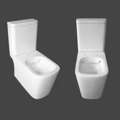 Arezzo Square Close Coupled Rimless Toilet With Soft Close Seat -Modern Bathroom Shop azssqcc d4