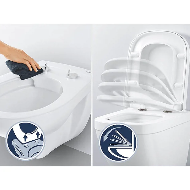 Grohe Bau Rimless Close Coupled Toilet With Soft Close Seat (Bottom Inlet) 6 Grohe Bau Rimless Close Coupled Toilet With Soft Close Seat (Bottom Inlet) - Image 4